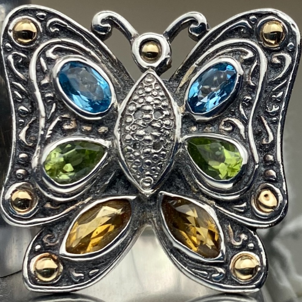 Multi stone artisan Samuel B ring
